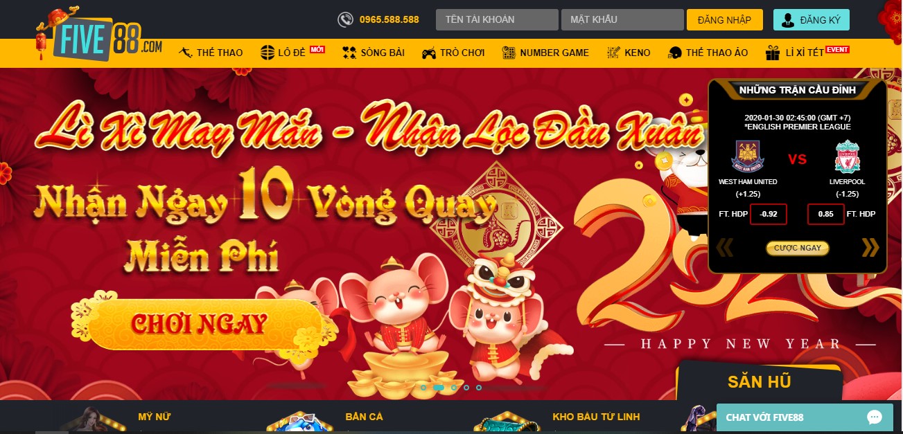 Five88 – Trải nghiệm cá cược đẳng cấp  – Dịch vụ xanh chín uy tín